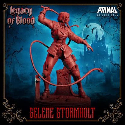 Monster Hunter, Selene Stormholt, Legacy of Blood - 28mm, 32mm, 75mm Scale, Unpainted Miniature for DnD, Pathfinder, Tabletop RPGs, Primal