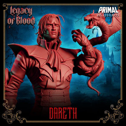 Wizard Dareth, Legacy of Blood - 28mm, 32mm, 75mm Scale - Unpainted Miniature for DnD, Pathfinder, Tabletop RPGs - Primal Collectibles