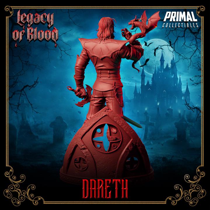 Wizard Dareth, Legacy of Blood - 28mm, 32mm, 75mm Scale - Unpainted Miniature for DnD, Pathfinder, Tabletop RPGs - Primal Collectibles