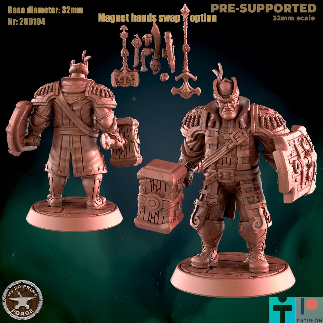 Modular Human Sailor - Port Town Humans - 32mm Scale - Unpainted Miniature for DnD, Pathfinder, Tabletop RPGs - My3dPrintForge