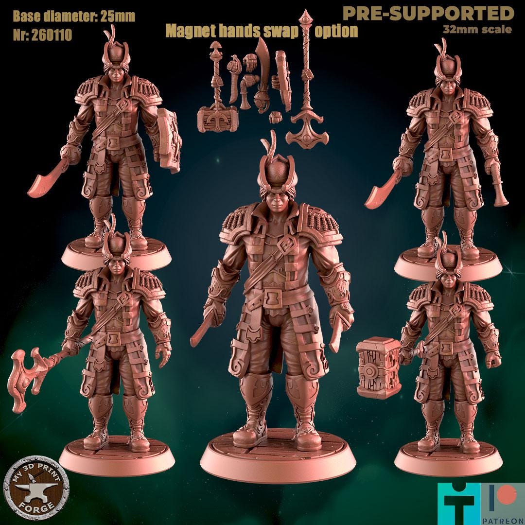 Modular Female Human Sailor - Port Town Humans - 32mm Scale - Unpainted Miniature for DnD, Pathfinder, Tabletop RPGs - My3dPrintForge