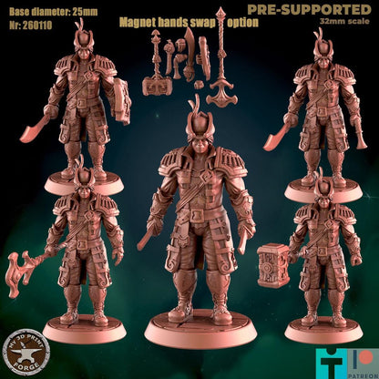 Modular Female Human Sailor - Port Town Humans - 32mm Scale - Unpainted Miniature for DnD, Pathfinder, Tabletop RPGs - My3dPrintForge