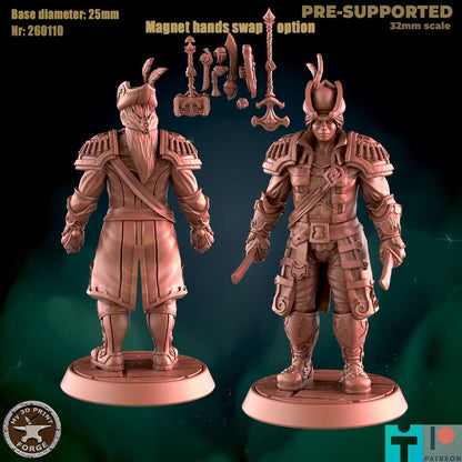 Modular Female Human Sailor - Port Town Humans - 32mm Scale - Unpainted Miniature for DnD, Pathfinder, Tabletop RPGs - My3dPrintForge