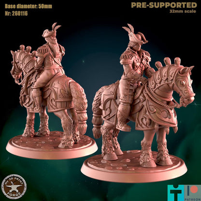 Female Mounted Rider - Port Town Humans - 32mm Scale - Unpainted Miniature for DnD, Pathfinder, Tabletop RPGs - My3dPrintForge