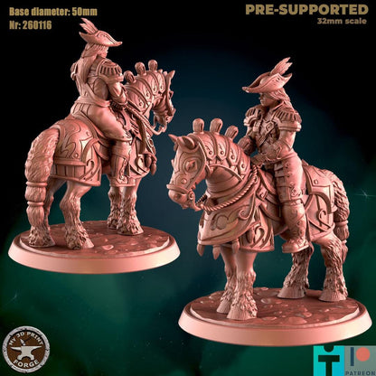 Female Mounted Rider - Port Town Humans - 32mm Scale - Unpainted Miniature for DnD, Pathfinder, Tabletop RPGs - My3dPrintForge