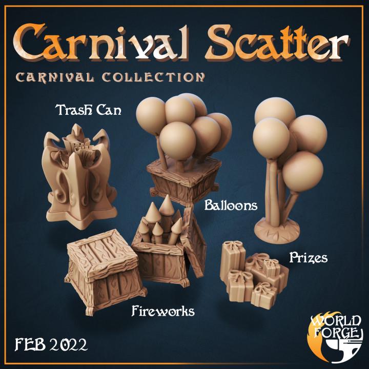 Carnival Scatter - Mirthlight Carnival Collection - 32mm Scale - Unpainted Miniature for DnD, Pathfinder, Tabletop RPGs, and Dioramas