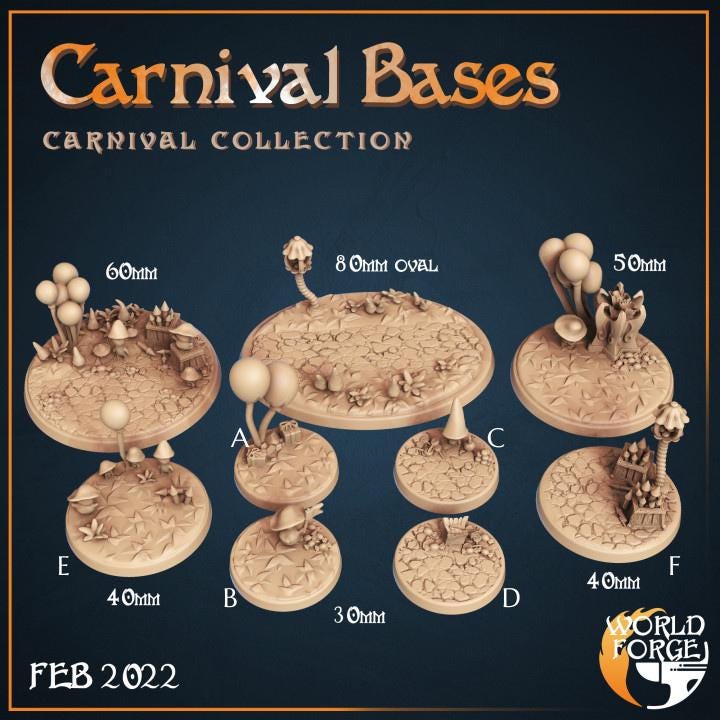 Carnival Bases - Mirthlight Carnival Collection - Unpainted Miniature