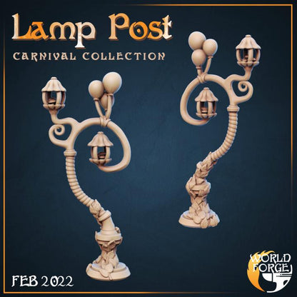 Lamp Post, Set of 2 - Mirthlight Carnival Collection - 32mm Scale - Unpainted Miniature for DnD, Pathfinder, Tabletop RPGs, and Dioramas