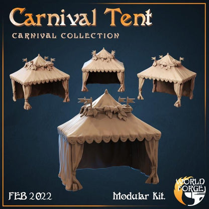 Carnival Tent - Mirthlight Carnival Collection - 32mm Scale - Unpainted Miniature for DnD, Pathfinder, Tabletop RPGs, and Dioramas