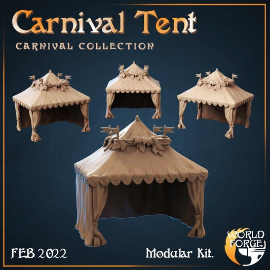 Carnival Tent - Mirthlight Carnival Collection - 32mm Scale - Unpainted Miniature for DnD, Pathfinder, Tabletop RPGs, and Dioramas