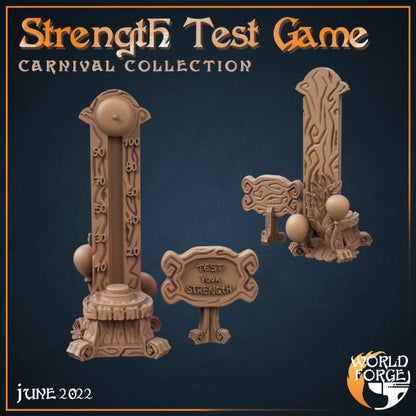 Strength Game - Mirthlight Carnival Collection - 32mm Scale - Unpainted Miniature for DnD, Pathfinder, Tabletop RPGs, and Dioramas