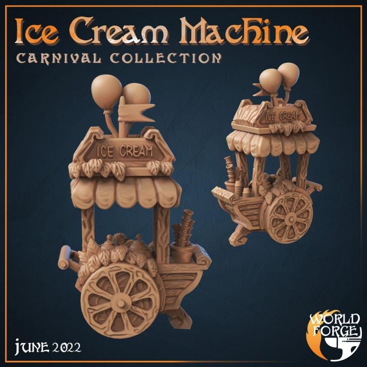 Carnival Food Machines - Mirthlight Carnival Collection - 32mm Scale - Unpainted Miniature for DnD, Pathfinder, Tabletop RPGs, and Dioramas