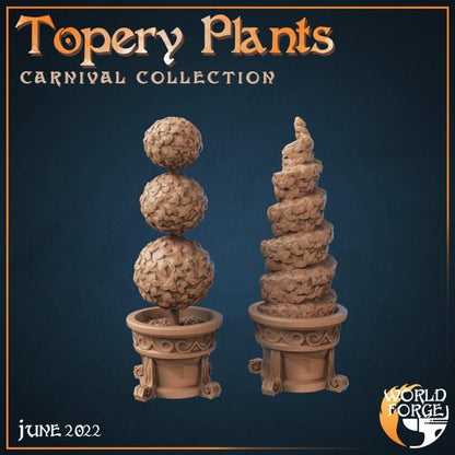 Topiary Plants - Mirthlight Carnival Collection - 32mm Scale - Unpainted Miniature for DnD, Pathfinder, Tabletop RPGs, and Dioramas