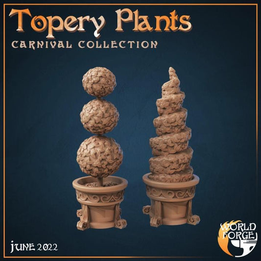Topiary Plants - Mirthlight Carnival Collection - 32mm Scale - Unpainted Miniature for DnD, Pathfinder, Tabletop RPGs, and Dioramas