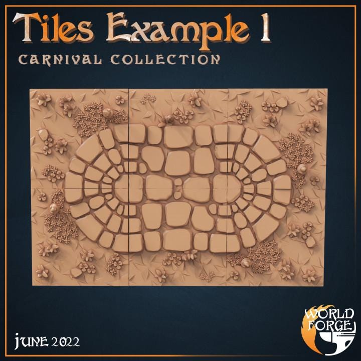 Carnival Tiles - Mirthlight Carnival Collection - Unpainted Miniature