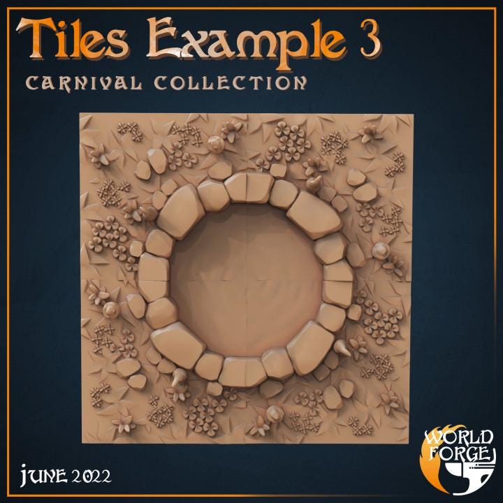 Carnival Tiles - Mirthlight Carnival Collection - Unpainted Miniature