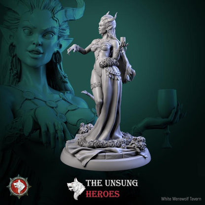 Scarlet Emberlin, Tiefling Courtesan - Unpainted Miniature