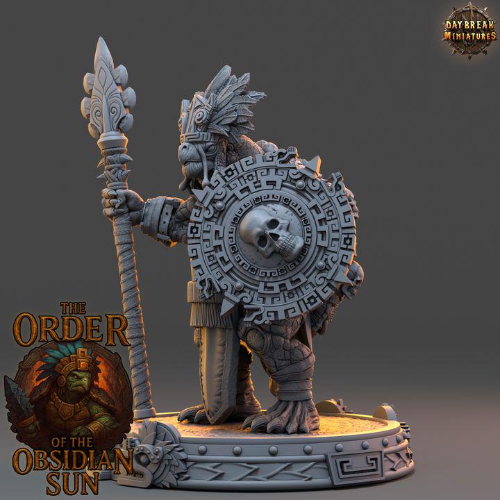 Quenacoatl the Sun Warden - The Order of the Obsidian Sun - Unpainted Miniatures