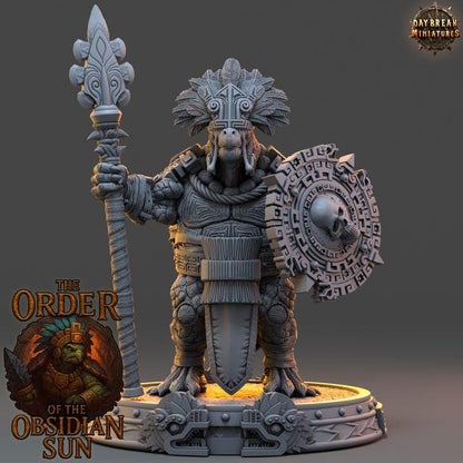 Quenacoatl the Sun Warden - The Order of the Obsidian Sun - Unpainted Miniatures