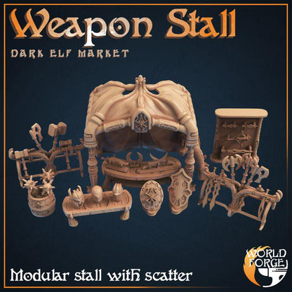 Weapons Stall - Dark Elf Market - Unpainted Miniature