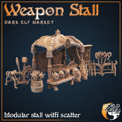 Weapons Stall - Dark Elf Market - Unpainted Miniature
