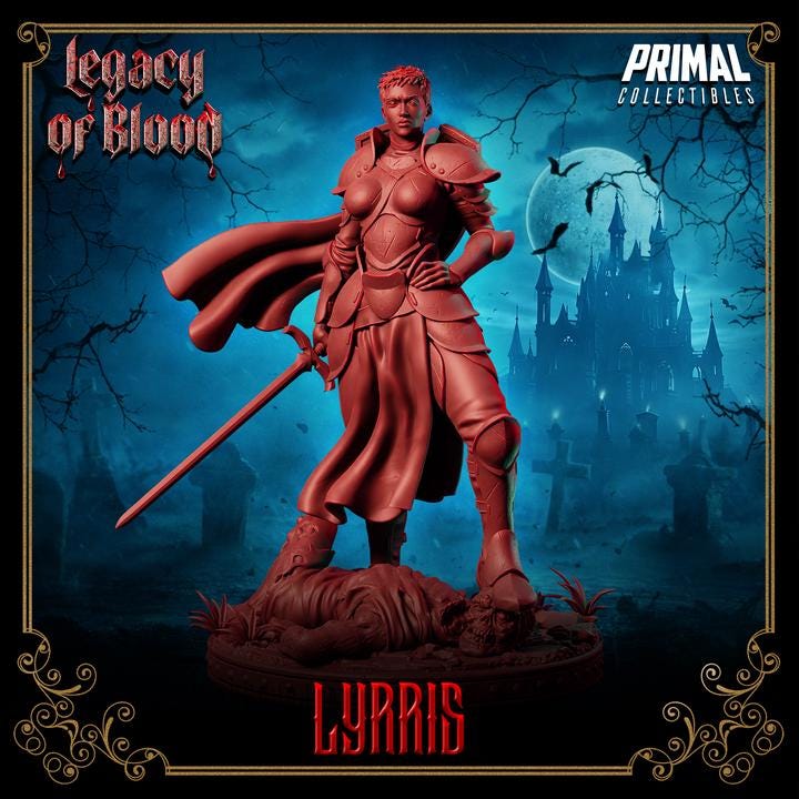 Female Paladin Lyrris, Legacy of Blood - Unpainted Miniature