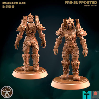 Female Orc Hunter with Leather Armor - Unpainted Miniature