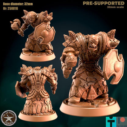 Orc Shaman with Crackled Armor - Unpainted Miniature