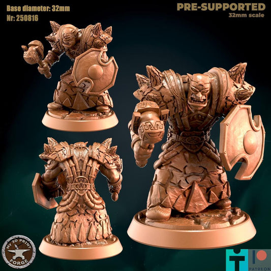 Orc Shaman with Crackled Armor - Unpainted Miniature