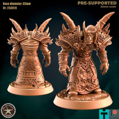 Orc Warlock with Bone Armor - Unpainted Miniature