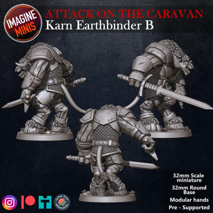 Minotaur Fighter, Karn Earthbinder - Attack on the Caravan Set - Unpainted Miniature
