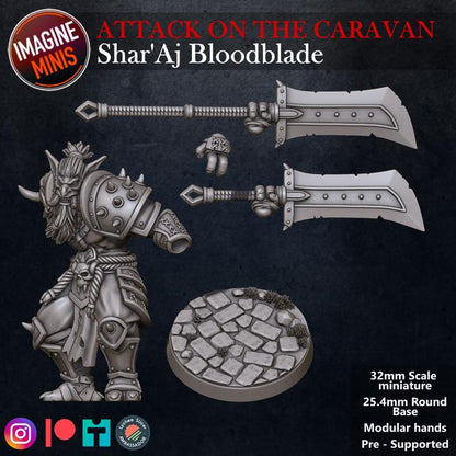Troll Fighter, Shar'Aj Bloodblade - Attack on the Caravan Set - Unpainted Miniature