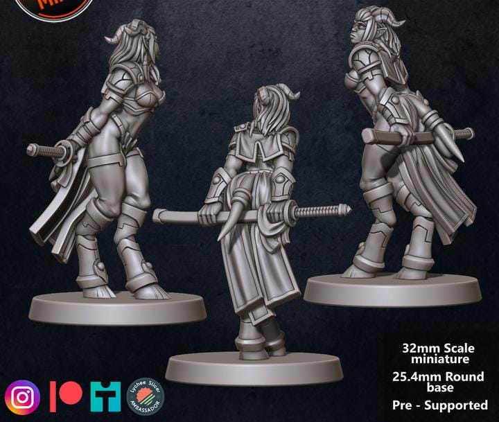 Tiefing Priestess, Pinup - Unpainted Miniature