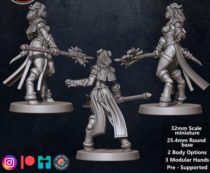 Tiefing Priestess, 2 Poses - Unpainted Miniature