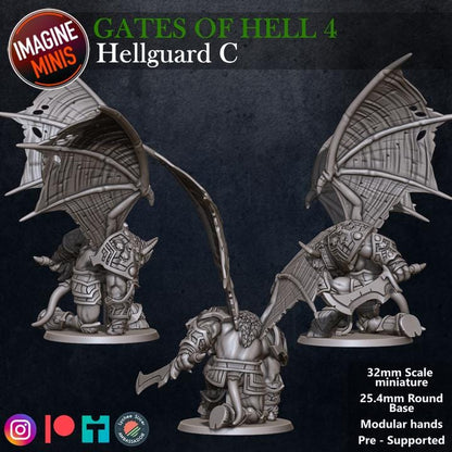 Winged Hell Guard, C - Unpainted Miniature