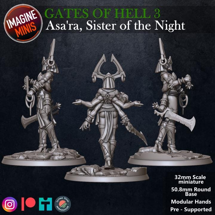 Asa'ra, Sister of the Night - Unpainted Miniature