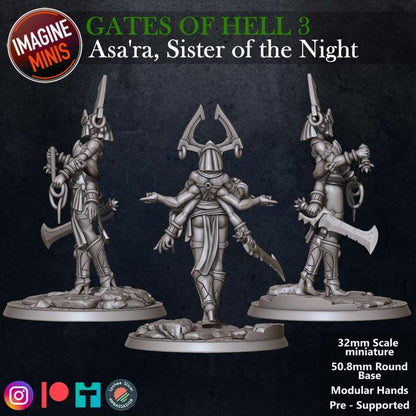 Asa'ra, Sister of the Night - Unpainted Miniature
