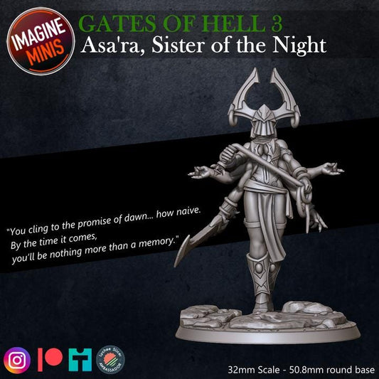 Asa'ra, Sister of the Night - Unpainted Miniature
