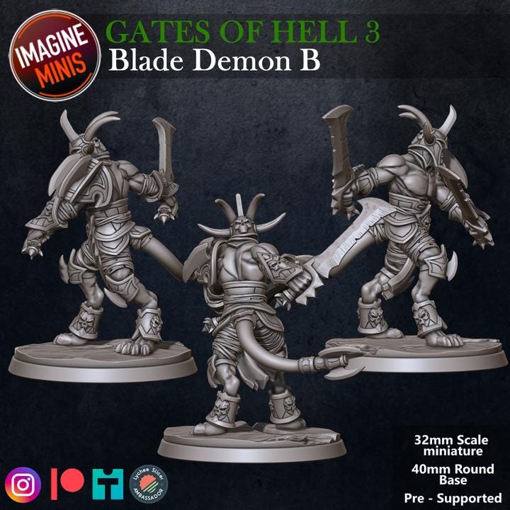 Blade Demon, B - Unpainted Miniature