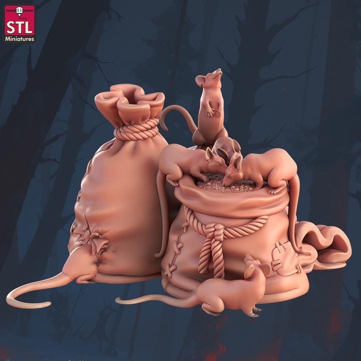 Pest Control Set - Townsfolk NPCs - 32mm Scale - Unpainted Miniature