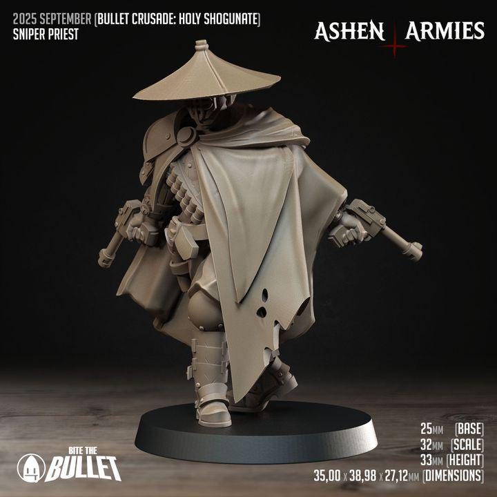 Sniper Priest, Holy Shogunate - Bullet Crusade - Unpainted Miniature