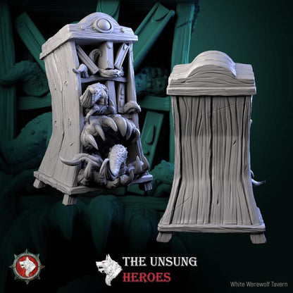 Mimic Bookshelf - 32mm Scale - Unpainted Miniature