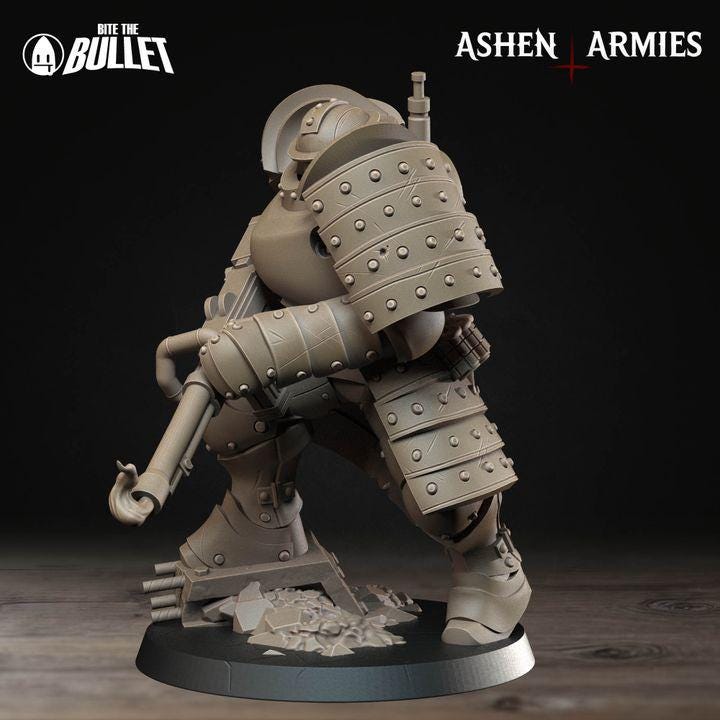 Heavy Infantry with Shotgun, Holy Shogunate - Bullet Crusade - Unpainted Miniature