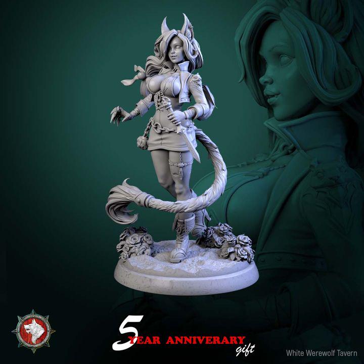 Catfolk Rogue, Nyx Shadowpurr - Unpainted Miniature