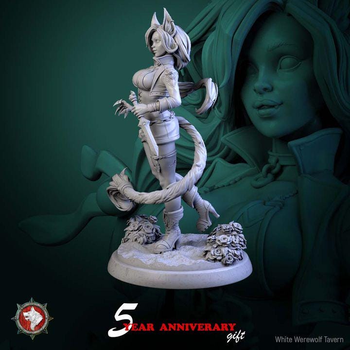 Catfolk Rogue, Nyx Shadowpurr - Unpainted Miniature