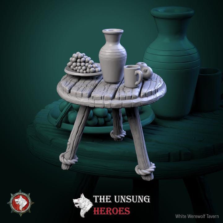 Tavern Fixtures - 32mm Scale - Unpainted Miniature