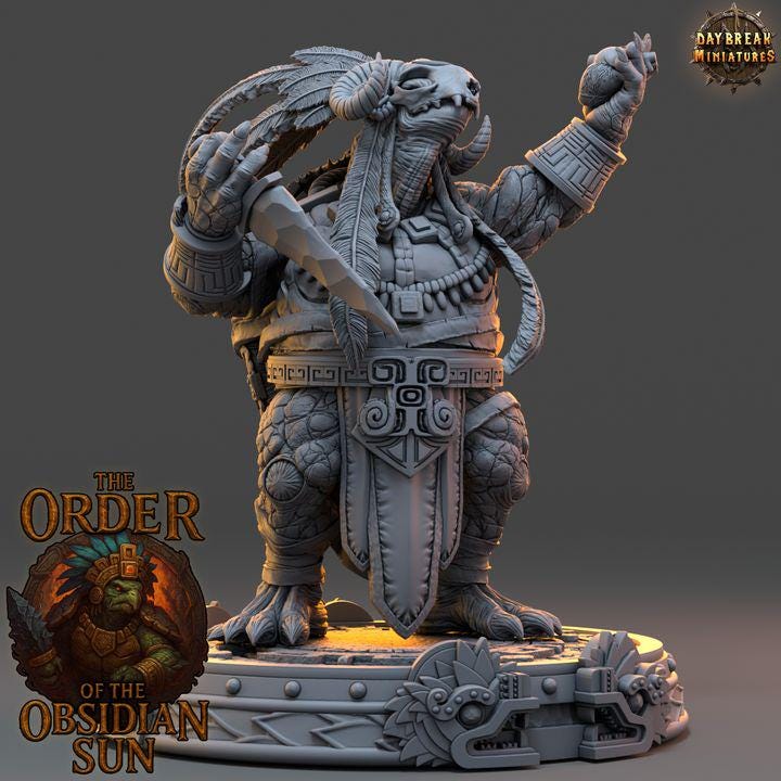 Tezcama the Obsidian Seer - The Order of the Obsidian Sun - Unpainted Miniatures