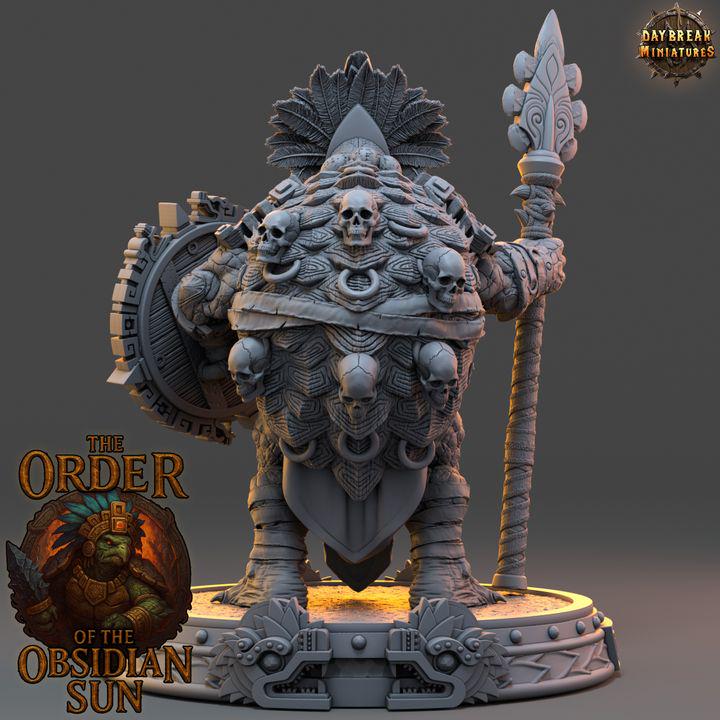 Quenacoatl the Sun Warden - The Order of the Obsidian Sun - Unpainted Miniatures