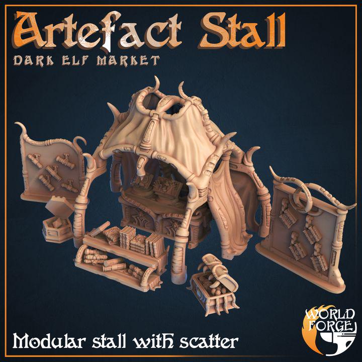 Artifact Stall - Dark Elf Market - Unpainted Miniature