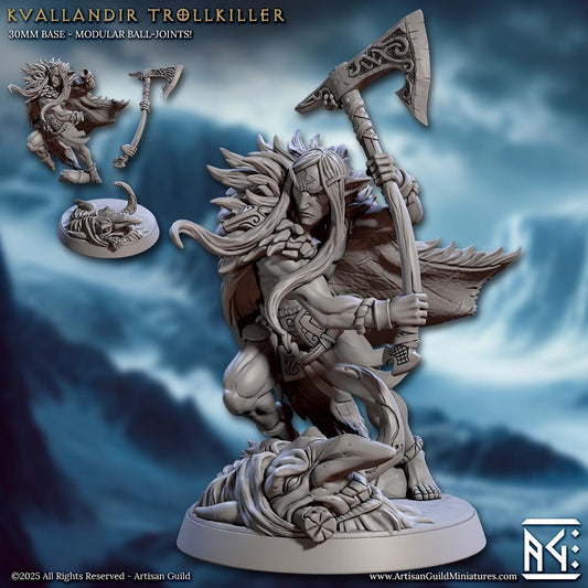 Kvallandir Trollkiller - Frost Alfar of Skutagaard - Unpainted Miniature